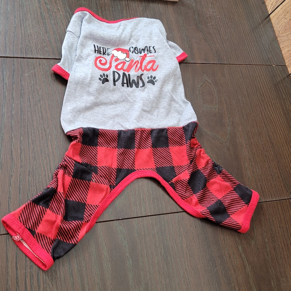 Santa Paws dog pajamas size Medium - Picture 2 of 7